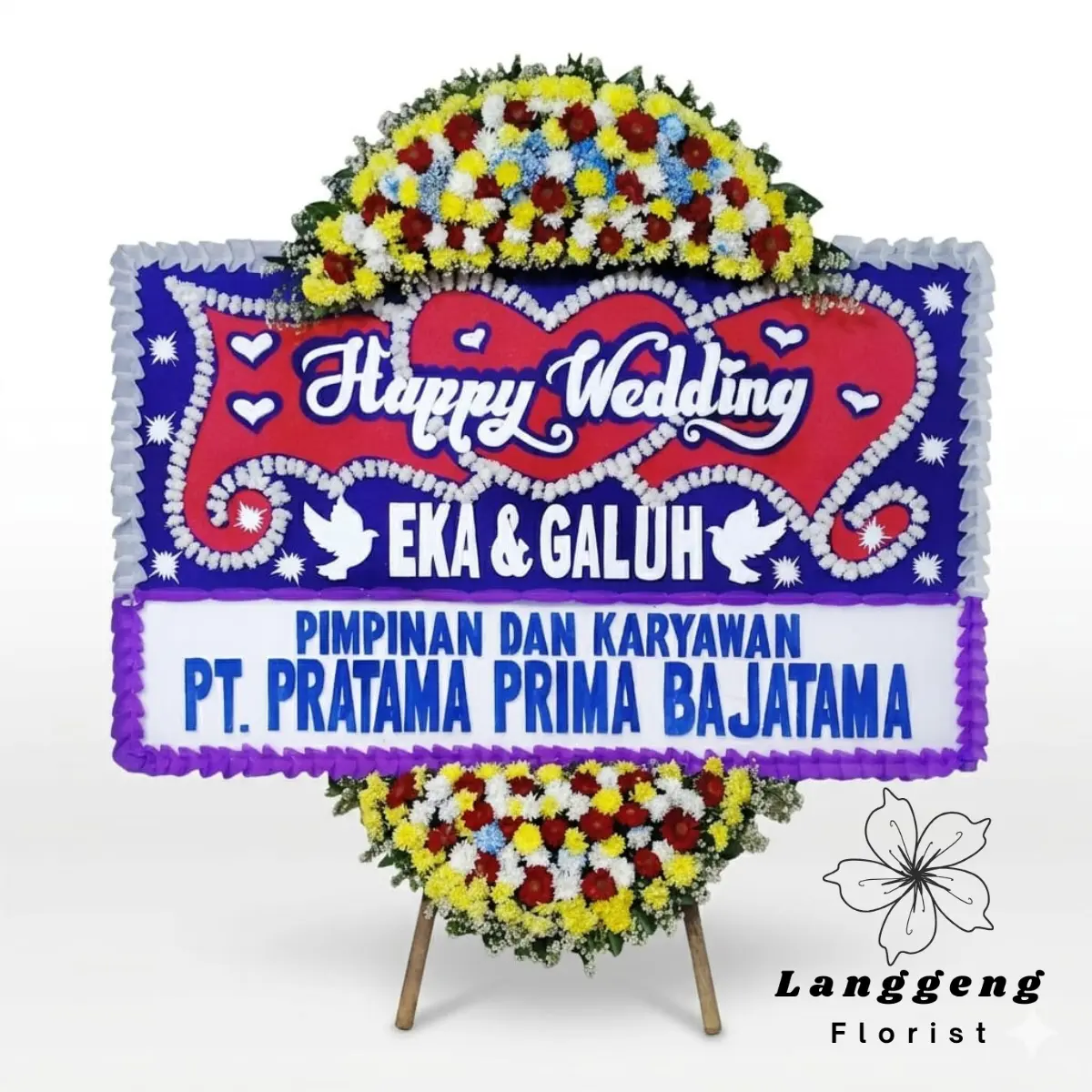 bunga papan wedding